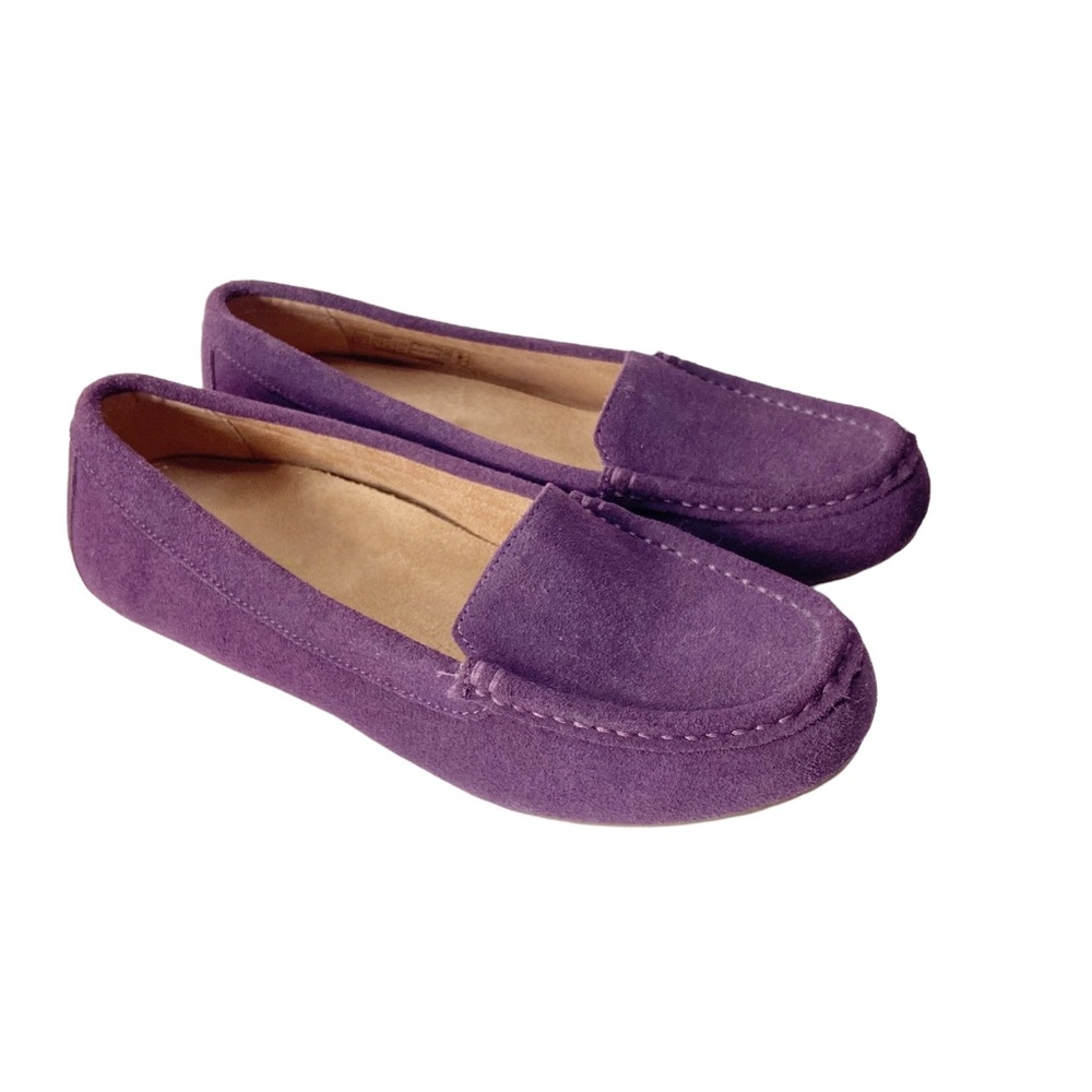 Vionic Chill Debbie Suede Loafers Flats Size 6 Purple Plum